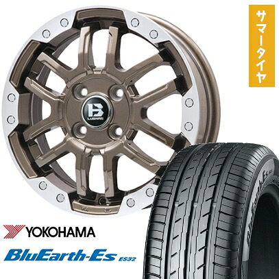 【取付対象】195/65R16 夏タイヤ ホイール4本セット ライズ/ロッキー（ガソリン） YOKOHAMA ブルーアース ES32 BIGWAY B-LUGNAS FRD(ブロンズ/リムポリッシュ) 16インチ【送料無料】