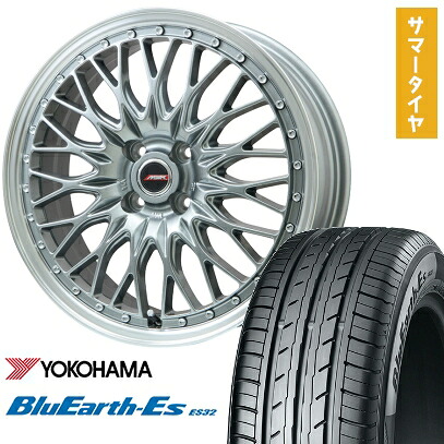 【取付対象】195/60R17 夏タイヤ ホイール4本セット ライズ/ロッキー（ガソリン） YOKOHAMA ブルーアース ES32 PREMIX MER PROMESH ダークシルバー/リムポリッシュ 17インチ【送料無料】