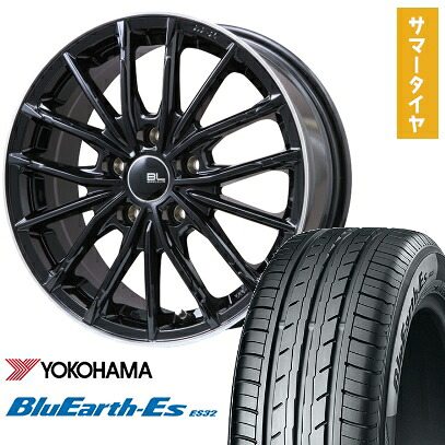 【取付対象】225/60R17 夏タイヤ ホイール4本セット YOKOHAMA ブルーアース ES32 (5/114車用) BRANDLE-LINE DF-10M グロスブラック/リムポリッシュ 17インチ【送料無料】｜アークタイヤ 店 130,900円