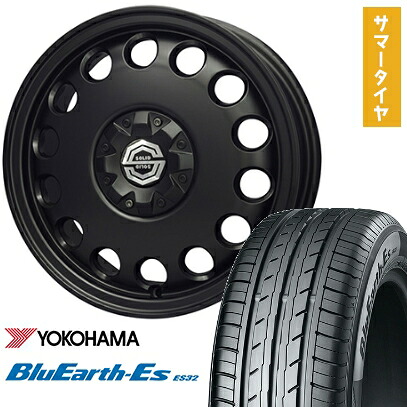 【取付対象】165/65R14 夏タイヤ ホイール4本セット YOKOHAMA ブルーアース ES32 (軽自動車用) SOLID RACING Kメタル 14インチ【送料無料】
