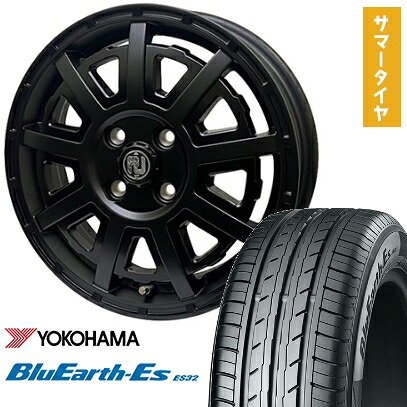 【取付対象】165/60R14 夏タイヤ ホイール4本セット YOKOHAMA ブルーアース ES32 (軽自動車用) RIVAI オフロード プラスティックボム 14インチ【送料無料】