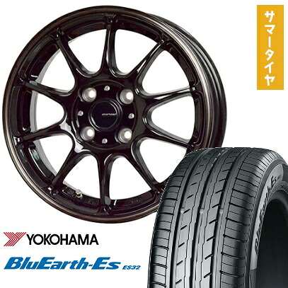【取付対象】145/80R13 夏タイヤ ホイール4本セット YOKOHAMA ブルーアース ES32 (軽自動車用) ホットスタッフ ジースピード P-07 13インチ【送料無料】|アークタイヤ 店