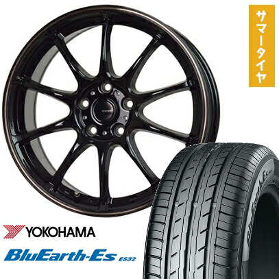 【取付対象】215/40R18 夏タイヤ ホイール4本セット (5/114車用) YOKOHAMA ブルーアース ES32 ホットスタッフ ジースピード P-07 18インチ【送料無料】|アークタイヤ 店