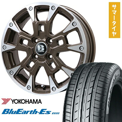 【取付対象】165/50R15 夏タイヤ ホイール4本セット エブリイワゴン YOKOHAMA ブルーアース ES32 ビッグウエイ B-LUGNAS BRD(ブロンズポリッシュ) 15インチ【送料無料】|アークタイヤ 店