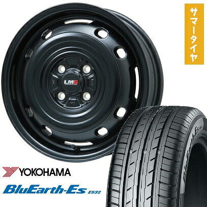 【取付対象】165/55R14 夏タイヤ ホイール4本セット YOKOHAMA ブルーアース ES32(軽自動車用) LEHRMEISTER LMG OFF-STYLE 2 (マットブラック) 14インチ【送料無料】