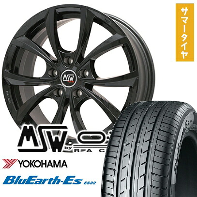 【取付対象】225/40R18 夏タイヤ ホイール4本セット YOKOHAMA ブルーアース ES32 (5/100車用) MSW by OZ Racing MSW 27(グロスブラック) 18インチ【送料無料】