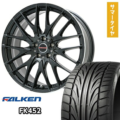 【取付対象】265/30R22 夏タイヤ ホイール4本セット FALKEN FK452 (5/114車用) BIGWAY LEYSEEN プラバ9M(グロスブラック/リムポリッシュ) 22インチ【送料無料】