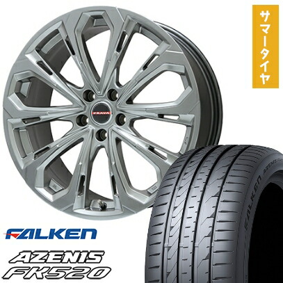 【取付対象】235/55R19 夏タイヤ ホイール4本セット FALKEN アゼニス FK520L (5/114車用) ビッグウエイ LEYSEEN プラバ5X(クロームハイパーシルバー) 19インチ【送料無料】