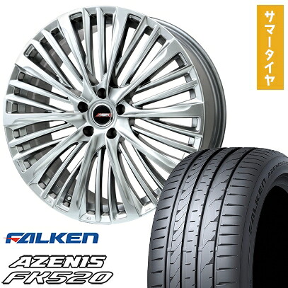 【取付対象】225/55R19 夏タイヤ ホイール4本セット FALKEN アゼニス FK520L (5/114車用) PREMIX MER-X(ハイパーシルバー) 19インチ【送料無料】