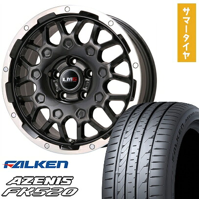 【取付対象】225/50R18 夏タイヤ ホイール4本セット (5/114車用) FALKEN アゼニス FK520L LEHRMEISTER LMG MS-9W ブラック/ブラッククリアリム 18インチ【送料無料】|アークタイヤ 店