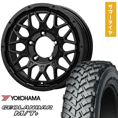 【新品】ジムニー 夏タイヤ ホイール４本セット 195/80R16 ヨコハマ ジオランダー M/T+ G001J コーセイ ボトムガルシア シャドウバーツ 16インチ(送料無料)