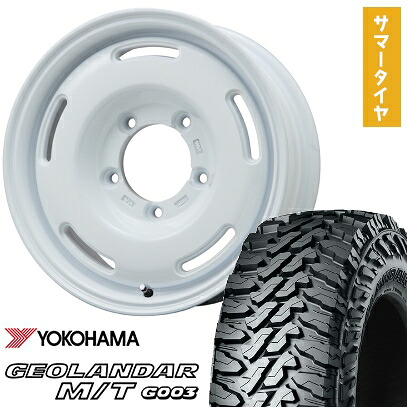 【取付対象】215/75R15 夏タイヤ ホイール4本セット ジムニーシエラ YOKOHAMA ジオランダー M/T G003 PREMIX プディン(ホワイト) 15インチ【送料無料】