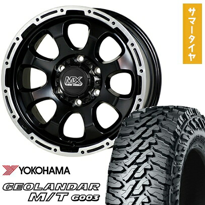 【取付対象】35X12.5R17 夏タイヤ ホイール4本セット YOKOHAMA ジオランダー M/T G003 (6/139車用) HOT STUFF マッドクロス グレイス 17インチ【送料無料】