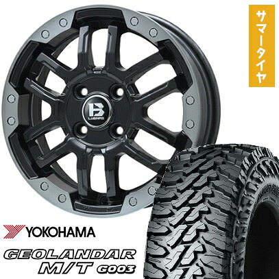 【取付対象】225/70R16 夏タイヤ ホイール4本セット YOKOHAMA ジオランダー M/T G003 (5/114車用) BIGWAY B-LUGNAS FRD(マットブラック/ブラッククリアリム) 16インチ【送料無料】｜アークタイヤ 店 80,575円