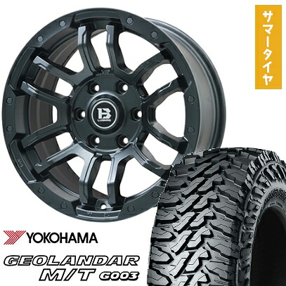 【取付対象】275/70R17 夏タイヤ ホイール4本セット YOKOHAMA ジオランダー M/T G003 (6/139車用) BIGWAY B-LUGNAS FRD(マットブラック) 17インチ【送料無料】｜アークタイヤ 店 105,545円