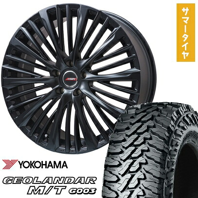 【取付対象】275/55R20 夏タイヤ ホイール4本セット ランクル300 YOKOHAMA ジオランダー M/T G003 プレミックス MER-X(マットブラック) 20インチ【送料無料】|アークタイヤ 店