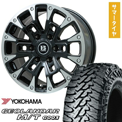【取付対象】275/65R18 夏タイヤ ホイール4本セット YOKOHAMA ジオランダー M/T G003(6/139車用) ビッグウエイ B-LUGNAS BRD(ブラックポリッシュ/ブラッククリア) 18インチ【送料無料】｜アークタイヤ 店
