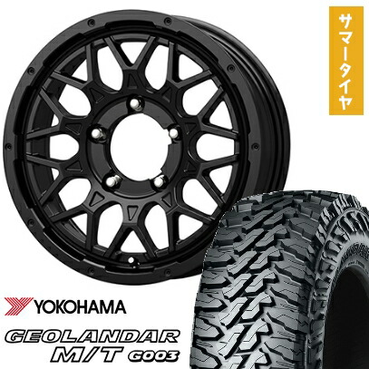 【新品】ジムニーシエラ 夏タイヤ ホイール４本セット 225/70R16 ヨコハマ ジオランダー M/T G003 コーセイ ボトムガルシア シャドウバーツ 16インチ(送料無料)