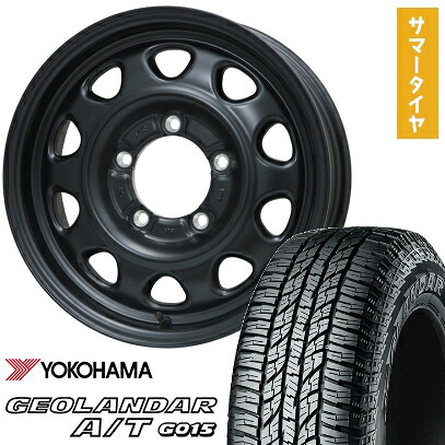 【取付対象】185/85R16 夏タイヤ ホイール4本セット ジムニー YOKOHAMA ジオランダー A/T G015 WL/RBL LEHRMEISTER LMG OFF-STYLE(マットブラック) 16インチ【送料無料】