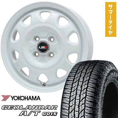 【取付対象】165/55R15 夏タイヤ ホイール4本セット N-BOX タントカスタム ワゴンR YOKOHAMA ジオランダー A/T G015 RBL LEHRMEISTER LMG OFF-STYLE(ホワイト) 15インチ【送料無料】｜アークタイヤ 店