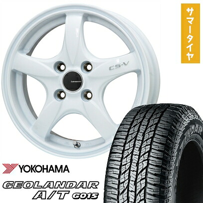 【取付対象】165/55R15 夏タイヤ ホイール4本セット N-BOX タントカスタム ワゴンR YOKOHAMA ジオランダー A/T G015 RBL LEHRMEISTER CS-V(ホワイト) 15インチ【送料無料】