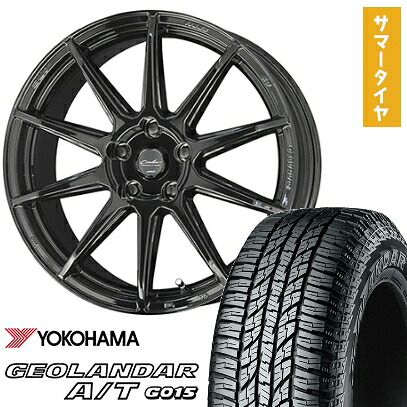 【取付対象】225/60R17 夏タイヤ ホイール4本セット YOKOHAMA ジオランダー A/T G015 OWL/RBL (5/100車用) KYOHO サーキュラー C10R 17インチ【送料無料】