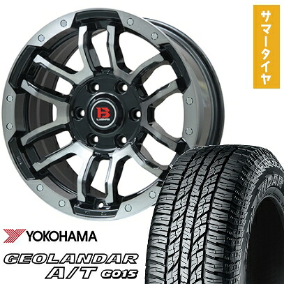 【取付対象】285/70R17 夏タイヤ ホイール4本セット YOKOHAMA ジオランダー A/T G015 OWL/RBL(6/139車用) ビッグウエイ B-LUGNAS FRD(ブラックポリッシュ/ブラッククリア) 17インチ【送料無料】