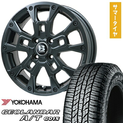 【取付対象】165/55R15 夏タイヤ ホイール4本セット YOKOHAMA ジオランダー A/T G015 RBL (軽自動車用) ビッグウエイ B-LUGNAS BRD(マットブラック) 15インチ【送料無料】