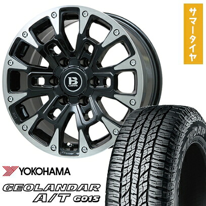 【取付対象】285/70R17 夏タイヤ ホイール4本セット YOKOHAMA ジオランダー A/T G015 OWL/RBL(6/139車用) ビッグウエイ B-LUGNAS BRD(ブラックポリッシュ/ブラッククリア) 17インチ【送料無料】