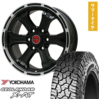 【取付対象】285/70R17 夏タイヤ ホイール4本セット YOKOHAMA ジオランダー X-AT G016 (6/139車用) BIGWAY B-MUD K(グロスブラックリムポリッシュトヨタ用 17インチ【送料無料】