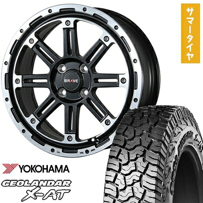 【取付対象】165/65R15 夏タイヤ ホイール4本セット YOKOHAMA ジオランダー X-AT G016 (4/100車用) BLEST バーンズテック ブレイブストリーム 15インチ【送料無料】