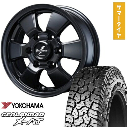 【取付対象】195/80R15 夏タイヤ ホイール4本セット ハイエース200系 YOKOHAMA ジオランダー X-AT G016 OWL 107/105N ブレスト バーンズテック JHストリーム 15インチ【送料無料】
