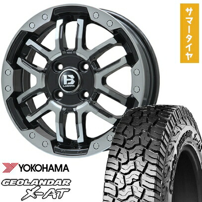 【取付対象】165/65R14 夏タイヤ ホイール4本セット YOKOHAMA ジオランダー X-AT G016 (軽自動車用) BIGWAY B-LUGNAS FRD(ブラックポリッシュ/ブラッククリア) 14インチ【送料無料】 51,420円