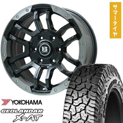 【取付対象】285/60R18 夏タイヤ ホイール4本セット YOKOHAMA ジオランダー X-AT G016 (6/139車用) BIGWAY B-LUGNAS FRD(マットブラック/ブラッククリアリム) 18インチ【送料無料】