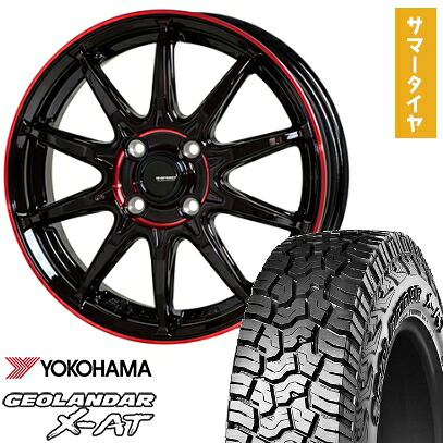 【取付対象】155/65R14 夏タイヤ ホイール４本セット 軽自動車用（N-BOX タント スペーシア） YOKOHAMA ジオランダー X-AT G016 ホットスタッフ ジースピード P-05R 14インチ【送料無料】