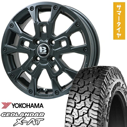 【取付対象】165/65R15 夏タイヤ ホイール4本セット YOKOHAMA ジオランダー X-AT G016 (4/100車用) ビッグウエイ B-LUGNAS BRD(マットブラック) 15インチ【送料無料】