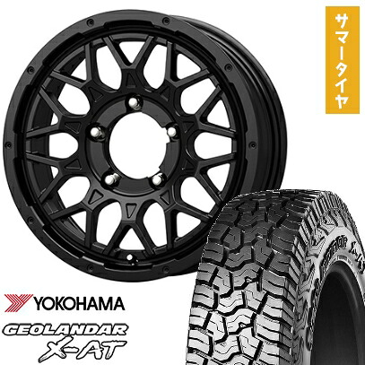 【新品】ジムニー 夏タイヤ ホイール４本セット 195/80R16 ヨコハマ ジオランダー X-AT G016 OWL コーセイ ボトムガルシア シャドウバーツ 16インチ(送料無料)
