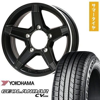 【取付対象】175/80R16 夏タイヤ ホイール4本セット ジムニー YOKOHAMA ジオランダー CV G058 PREMIX エステラ(マットブラック/リムポリッシュ) 16インチ【送料無料】｜アークタイヤ 店
