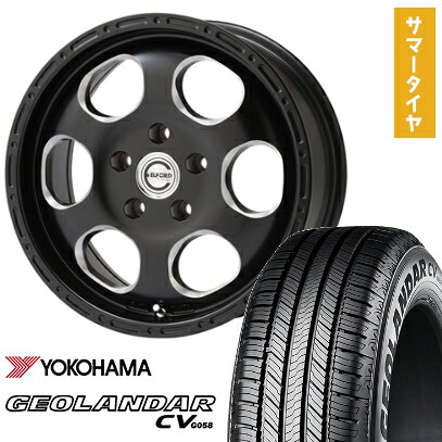 【取付対象】215/70R16 夏タイヤ ホイール4本セット YOKOHAMA ジオランダー CV G058 (5/114車用) ELFORD ブラッドストック 1P 16インチ【送料無料】