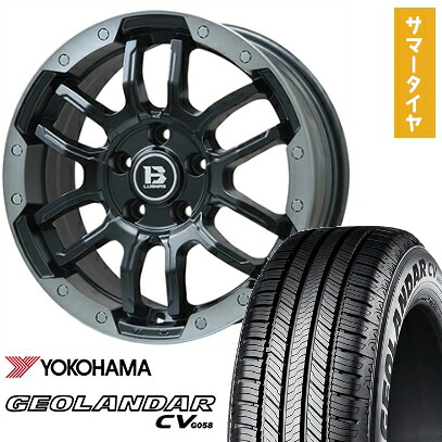 【取付対象】225/60R18 夏タイヤ ホイール4本セット YOKOHAMA ジオランダー CV G058 (5/114車用) BIGWAY B-LUGNAS FRD(マットブラック/ブラッククリアリム) 18インチ【送料無料】