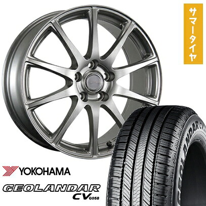 【取付対象】215/50R18 夏タイヤ ホイール４本セット ヤリスクロス YOKOHAMA ジオランダー CV G058 ブリヂストン エコフォルム SE-23 18インチ【送料無料】｜アークタイヤ 店