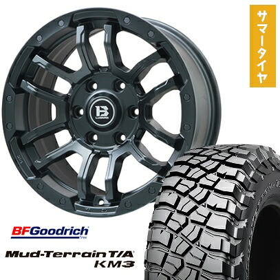 【取付対象】35X12.5R17 夏タイヤ ホイール4本セット BFグッドリッチ マッドテレーンT/A KM3 (6/139車用) BIGWAY B-LUGNAS FRD(マットブラック) 17インチ【送料無料】|アークタイヤ 店
