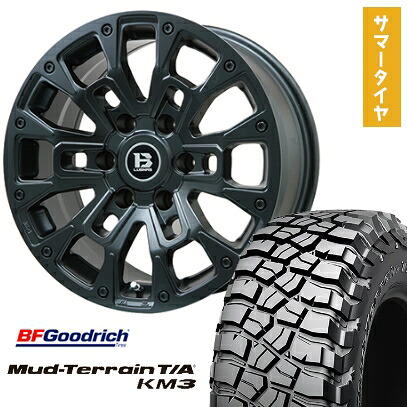 【取付対象】265/65R17 夏タイヤ ホイール4本セット プラド BFグッドリッチ マッドテレーンT/A KM3 ビッグウエイ B-LUGNAS BRD(マットブラック) 17インチ【送料無料】|アークタイヤ 店