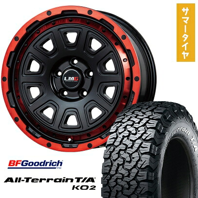 【取付対象】245/65R17 夏タイヤ ホイール4本セット RAV4（Adventure） BFグッドリッチ オールテレーンT/A KO2 RWL/RBL LEHRMEISTER LMG DS-10 マットブラック/レッドリム 17インチ【送料無料】｜アークタイヤ 店