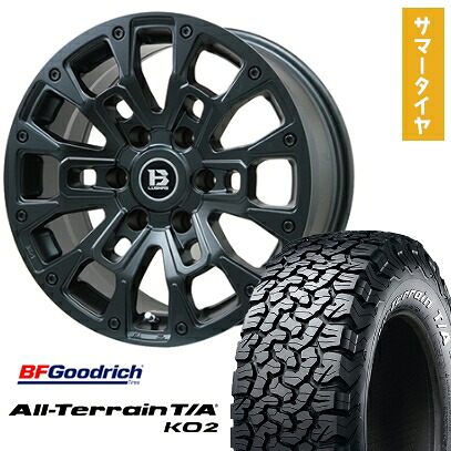 【取付対象】35X12.5R17 夏タイヤ ホイール4本セット BFグッドリッチ オールテレーンT/A KO2 RWL/RBL(6/139車用) ビッグウエイ B-LUGNAS BRD(マットブラック) 17インチ【送料無料】｜アークタイヤ 店