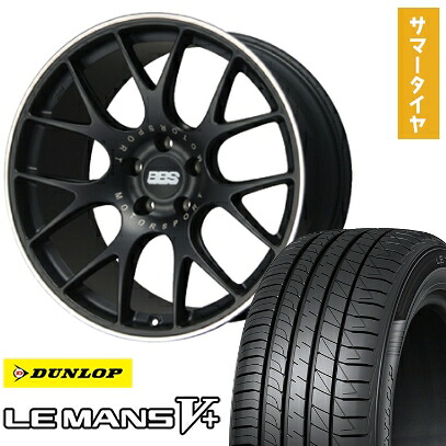 【取付対象】225/35R19 夏タイヤ ホイール4本セット DUNLOP ルマン V+(ファイブプラス) (5/114車用) BBS GERMANY CH-R サテンブラック 19インチ【送料無料】