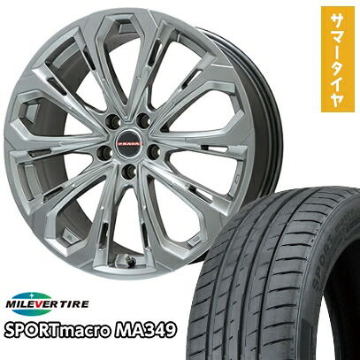 【新品国産5穴114.3車】 夏タイヤ ホイール4本セット 245/35R20 ミレバー スポーツマクロ MA349(限定) ビッグウエイ LEYSEEN プラバ5X(クロームハイパーシルバー) 20インチ(送料無料)