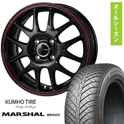 【取付対象】175/55R15 オールシーズンタイヤ ホイール4本セット (4/100車用) KUMHO マーシャル MH22 オールシーズン(限定) MONZA JPスタイル ジェファ 15インチ【送料無料】