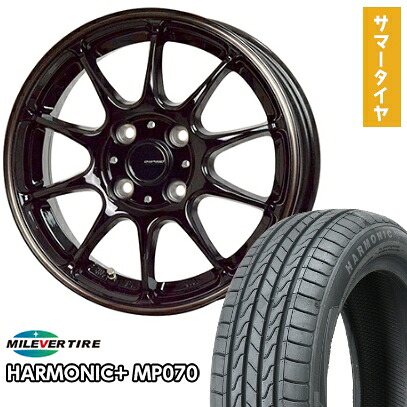 【取付対象】165/55R15 夏タイヤ ホイール4本セット N-BOX タント ワゴンR MILEVER ハーモニック プラス MP070(限定) ホットスタッフ ジースピード P-07 15インチ【送料無料】