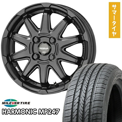 【取付対象】 165/55R14 夏タイヤ ホイール4本セット MILEVER ハーモニック MP247(限定) (軽自動車用) 共豊 サーキュラー C10S 14インチ【送料無料】
